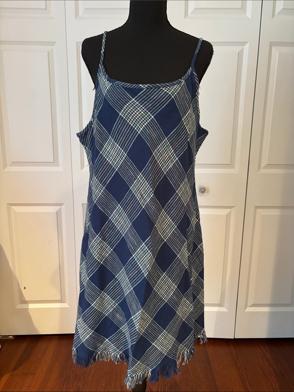 Natural Reflections Navy Checkered Mini Dress